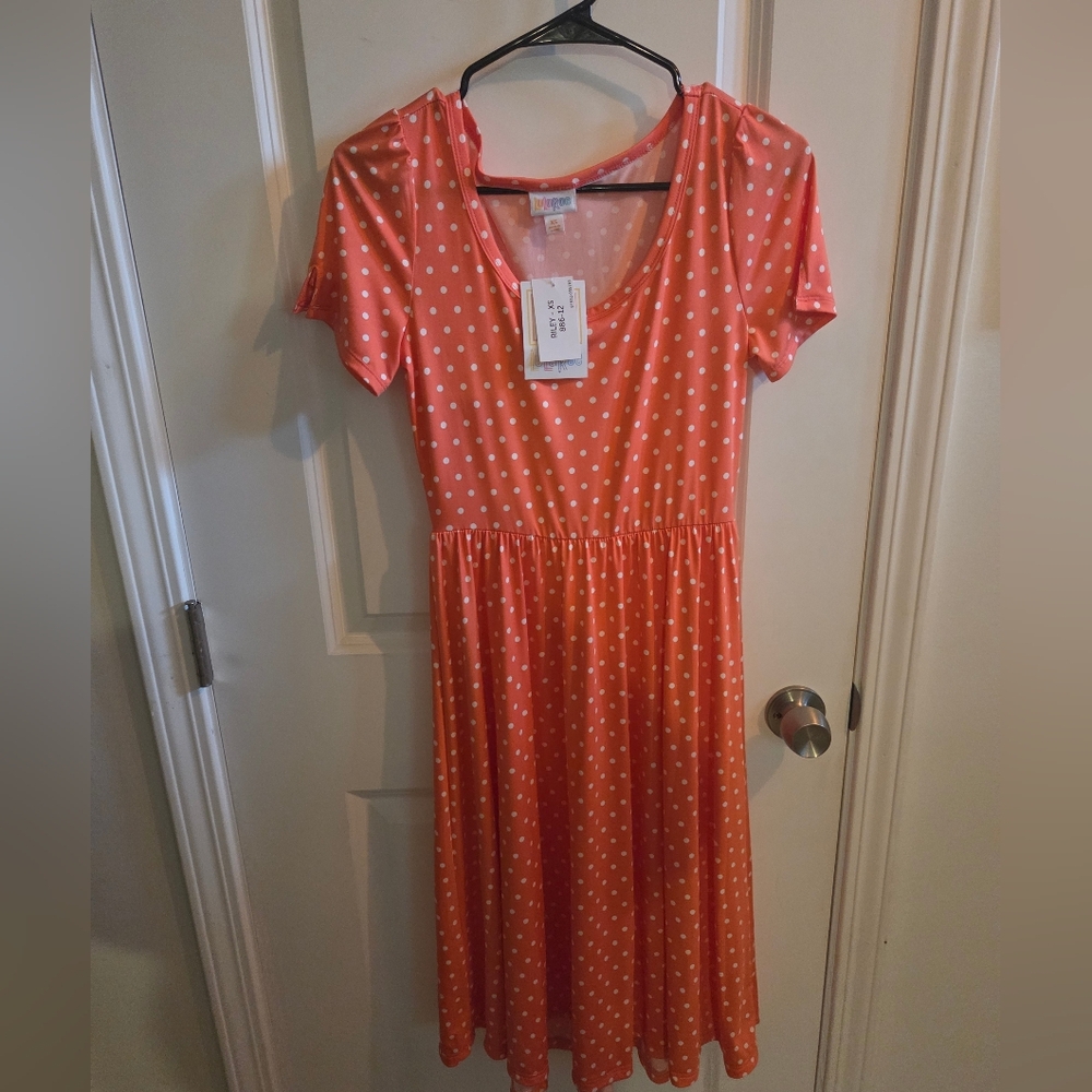 Polka Dot Coral Dress Nwt Lularoe